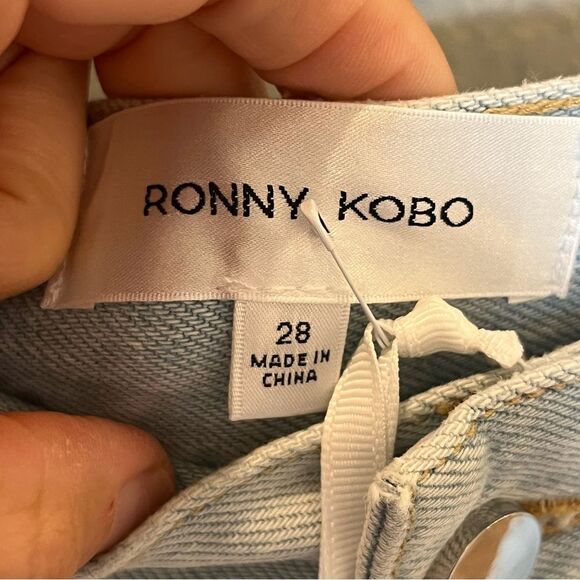 Ronny Kobo NWT! Mari Wide Leg Pant in Light Wash Size 28 - Picture 13 of 15